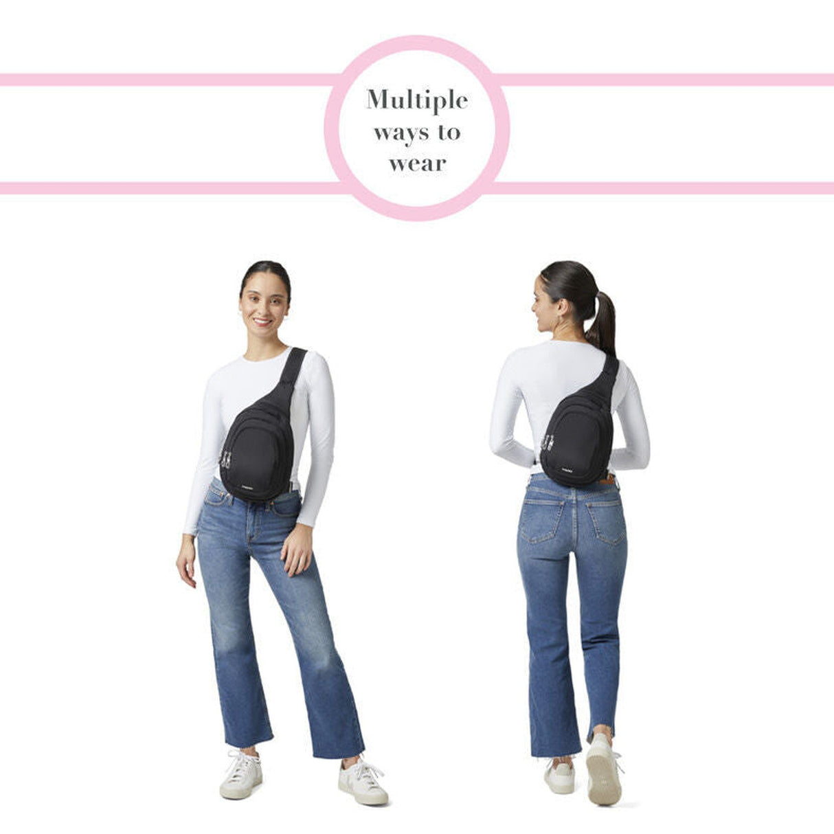 Baggallini Securtex Anti-Theft Triple Zip Sling