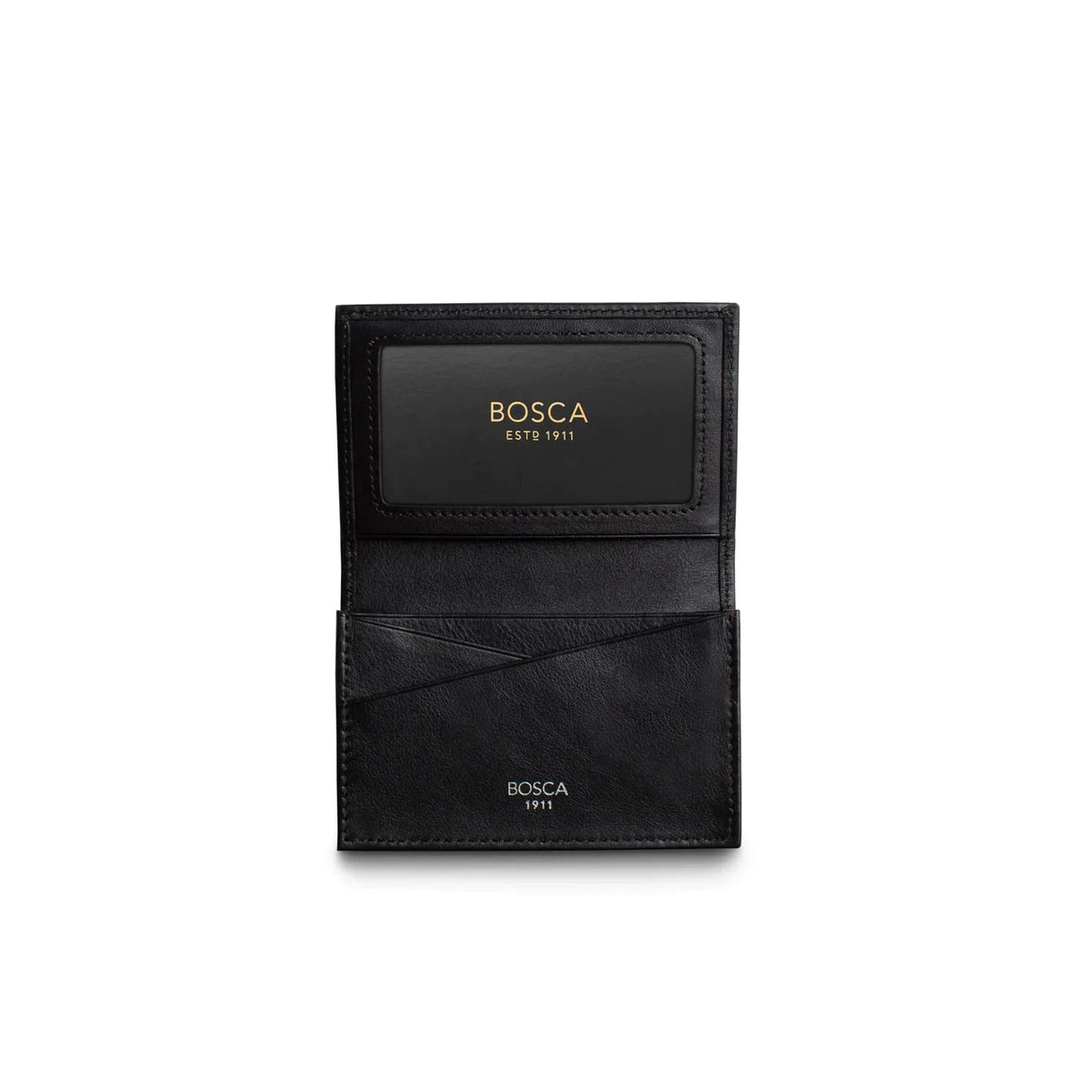 Bosca Nappa Leather Full Gusset, 2 Pocket Card Case with ID