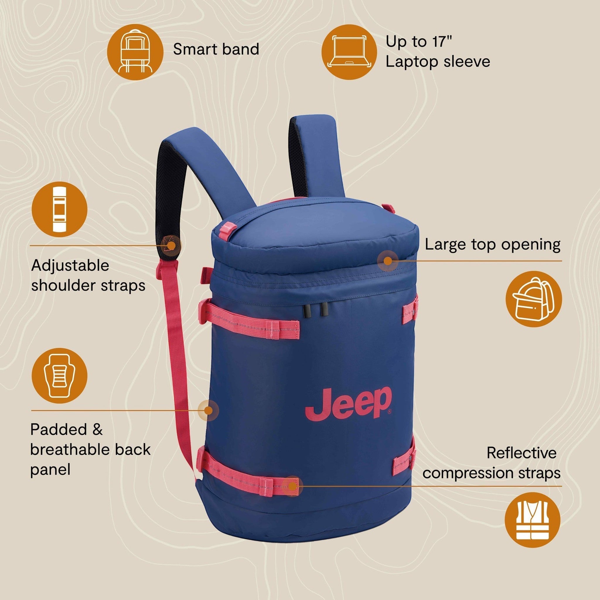 Delsey Jeep JS013C Cylindrical Backpack