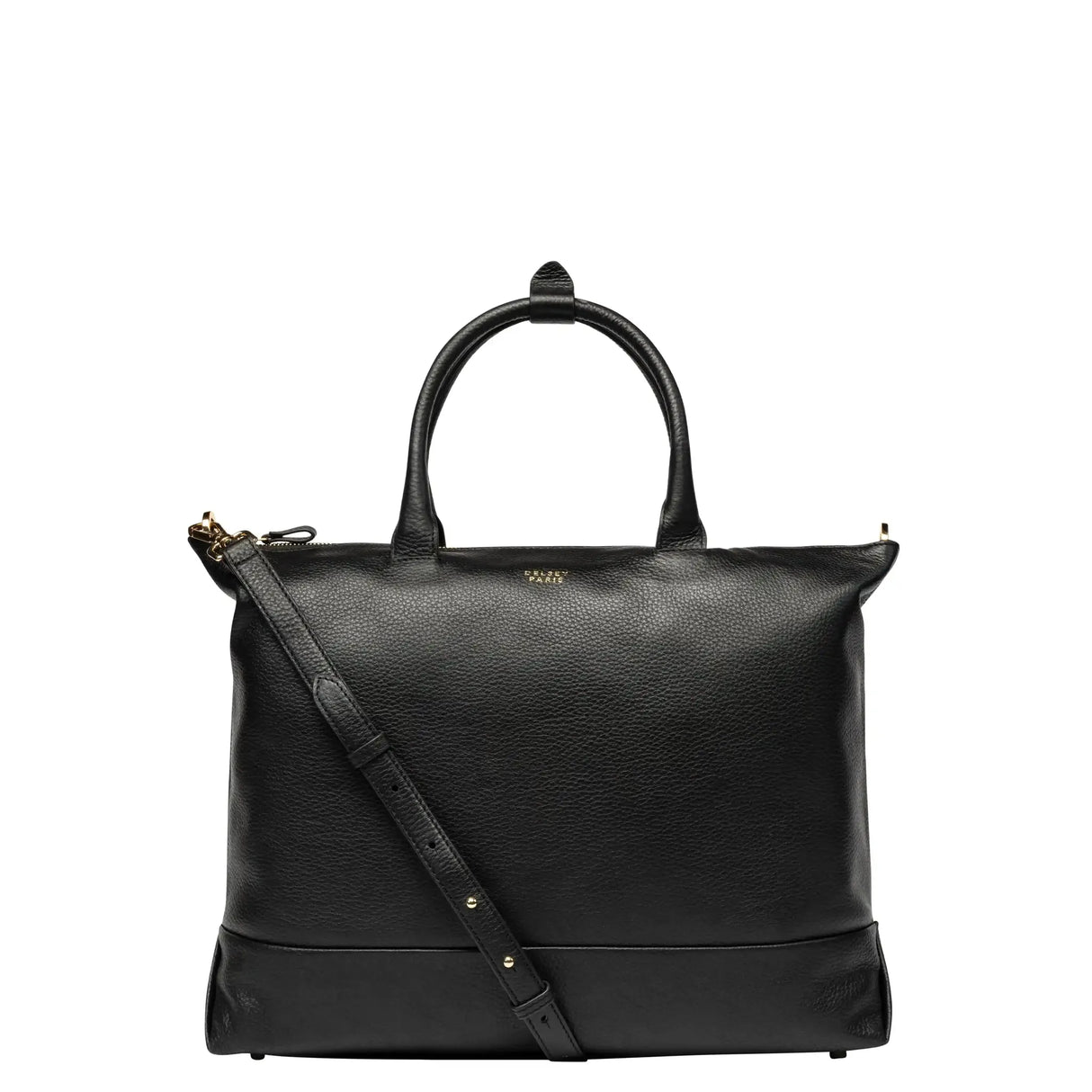 Delsey Leather Collection Zippered Tote Bag