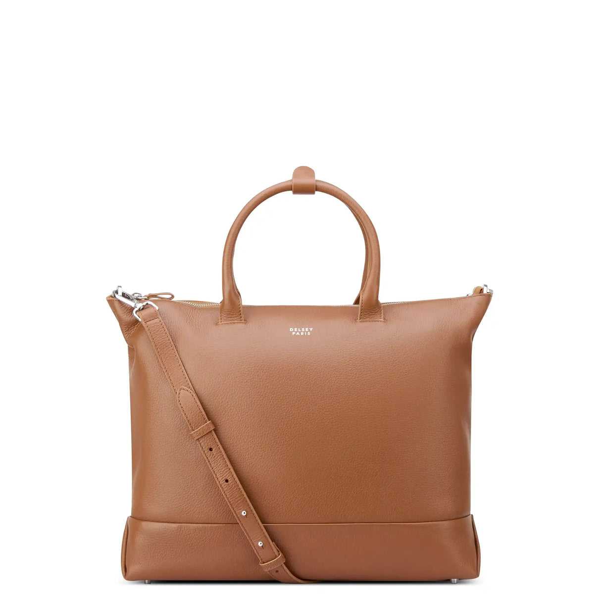 Delsey Leather Collection Zippered Tote Bag