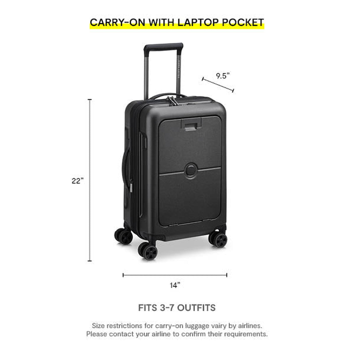 Delsey Turenne 2.0 Business Front Pocket Expandable Spinner Carry-On