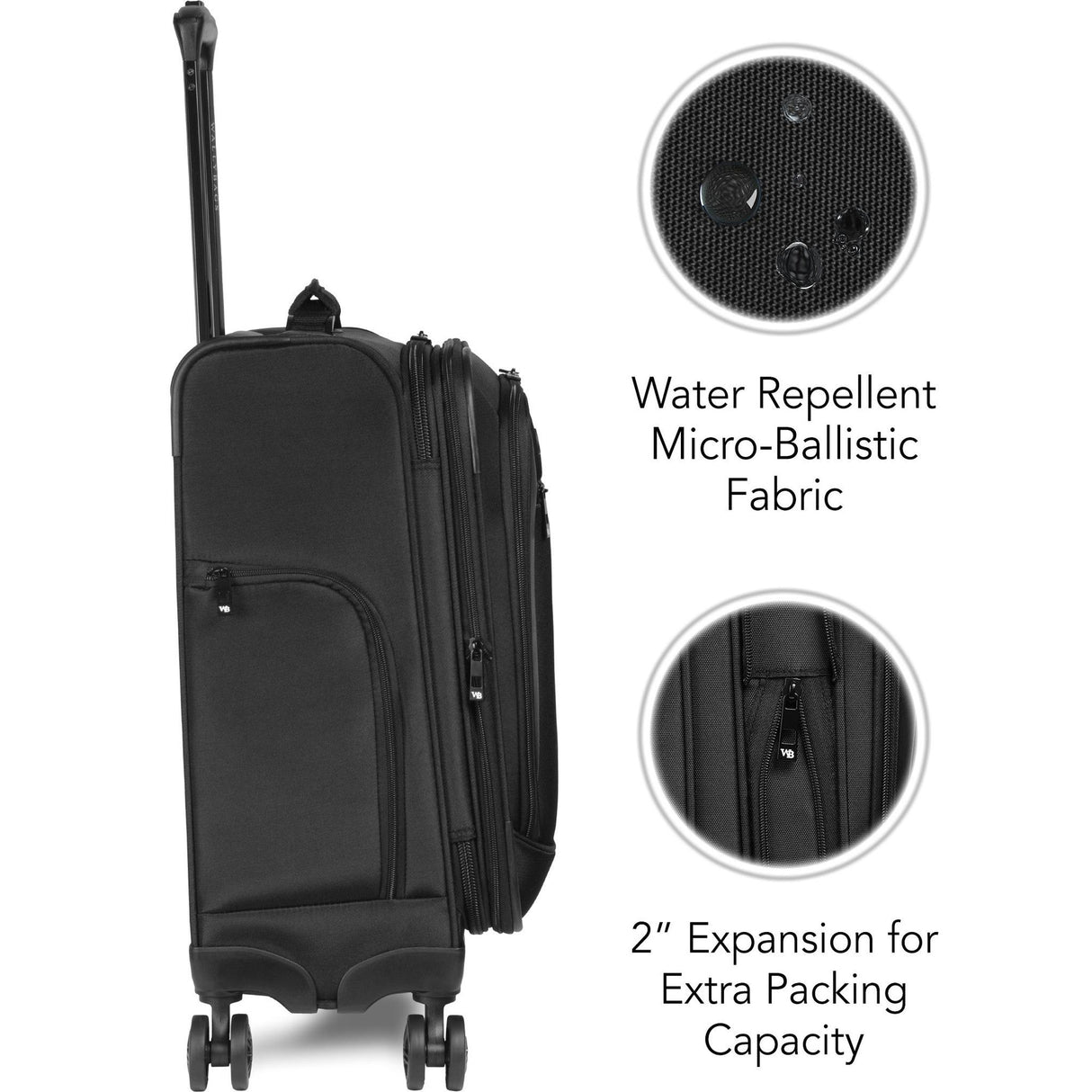 Wally Bags Solutions 20-inch Expandable Carry-On Spinner with Padded Electronics Pockets