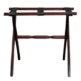 Gatehouse Furniture Luggage Rack - Contour Wood Leg with 3 Nylon Straps