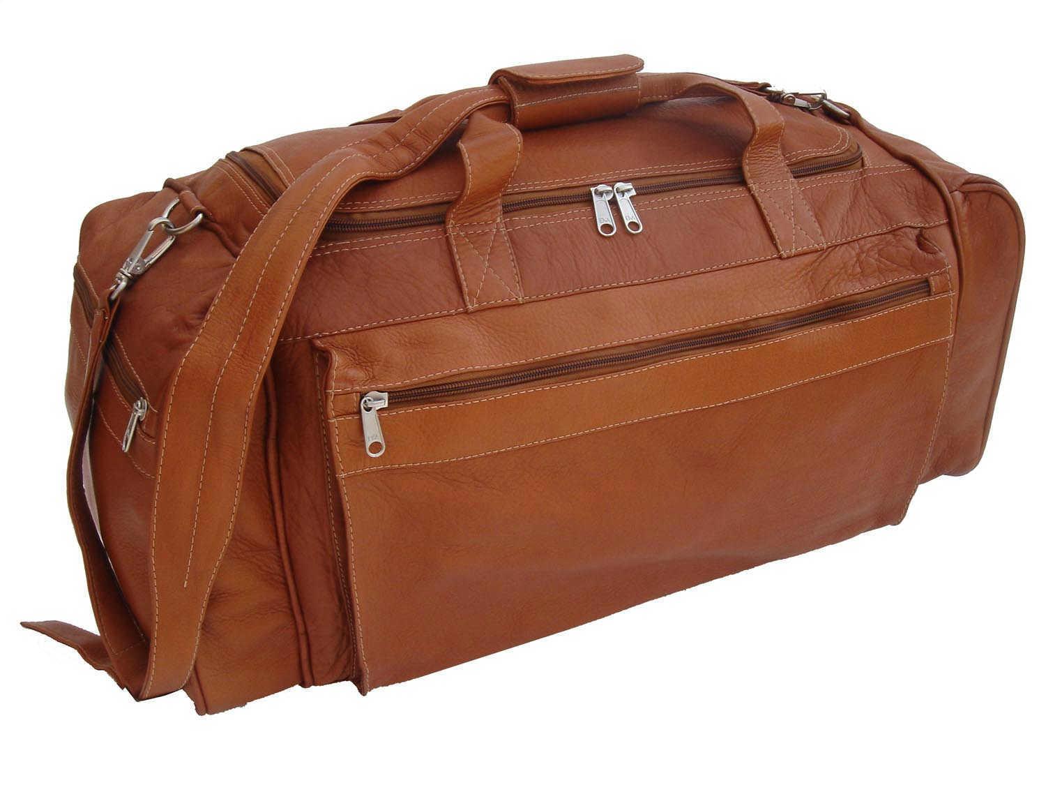 Leather Travel Duffel Bag - Airplane Underseat Carry on Bags, Brown, Size