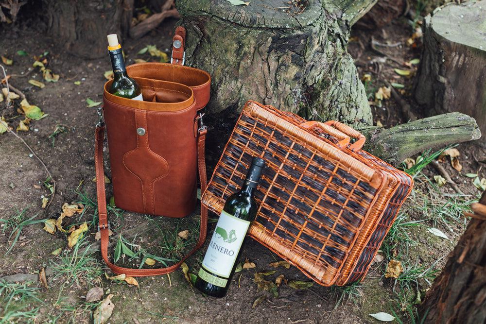 Piel Leather Double Deluxe Wine Carrier