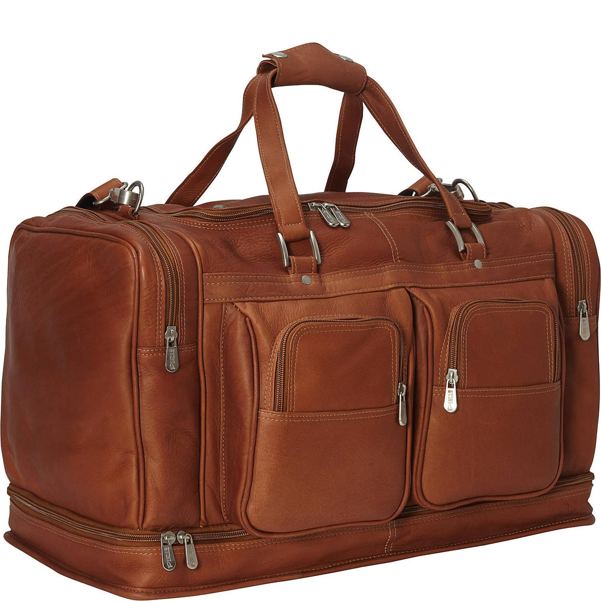 Piel Leather False Bottom Duffel Bag