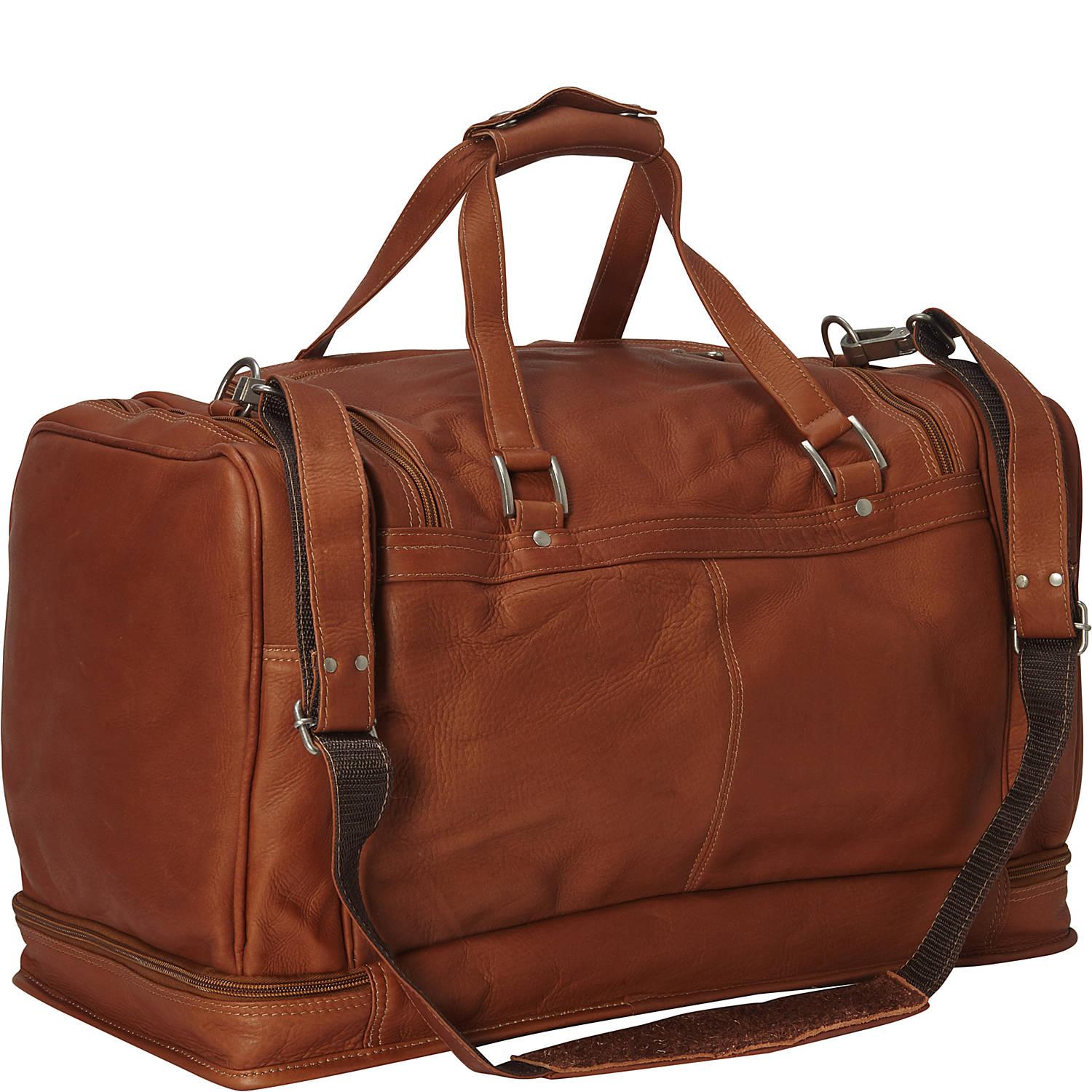 Piel Leather False Bottom Duffel Bag