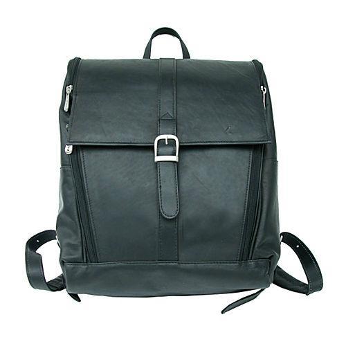 black leather backpack for lawyer Piel Leather Slim Computer Backpack (Black)