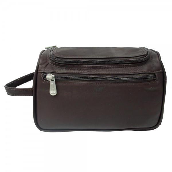 Piel Leather U-Zip Toiletry Kit