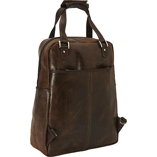 Piel Leather Vintage Laptop Carry-All/Convertible Backpack
