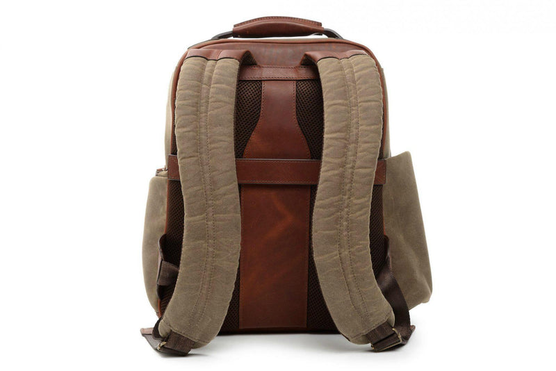 Korchmar Lux Mason Waxed Canvas and Leather Laptop Backpack-Luggage Pros