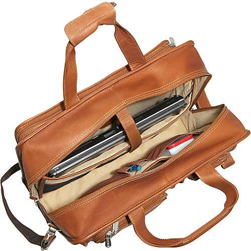 Piel Leather Computer Carry-All Bag - Saddle