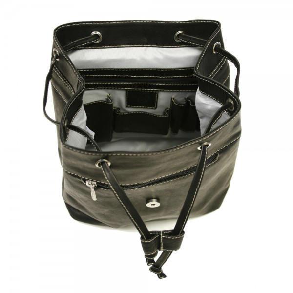 Piel Leather Top Flap Drawstring Backpack