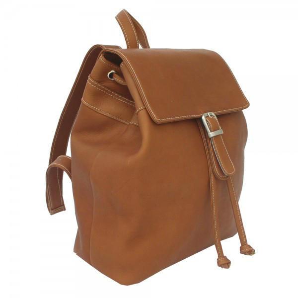 Piel Leather Top Flap Drawstring Backpack