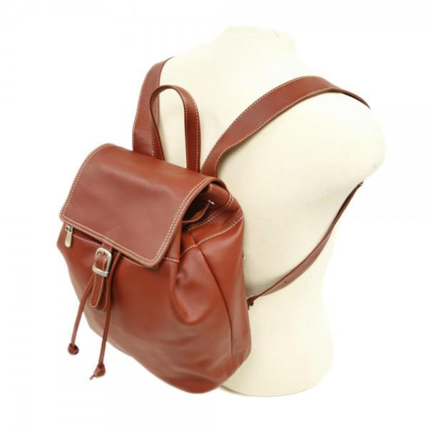 Piel Leather Top Flap Drawstring Backpack
