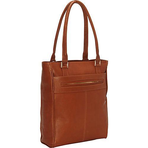 Piel Leather Vertical Laptop Tote