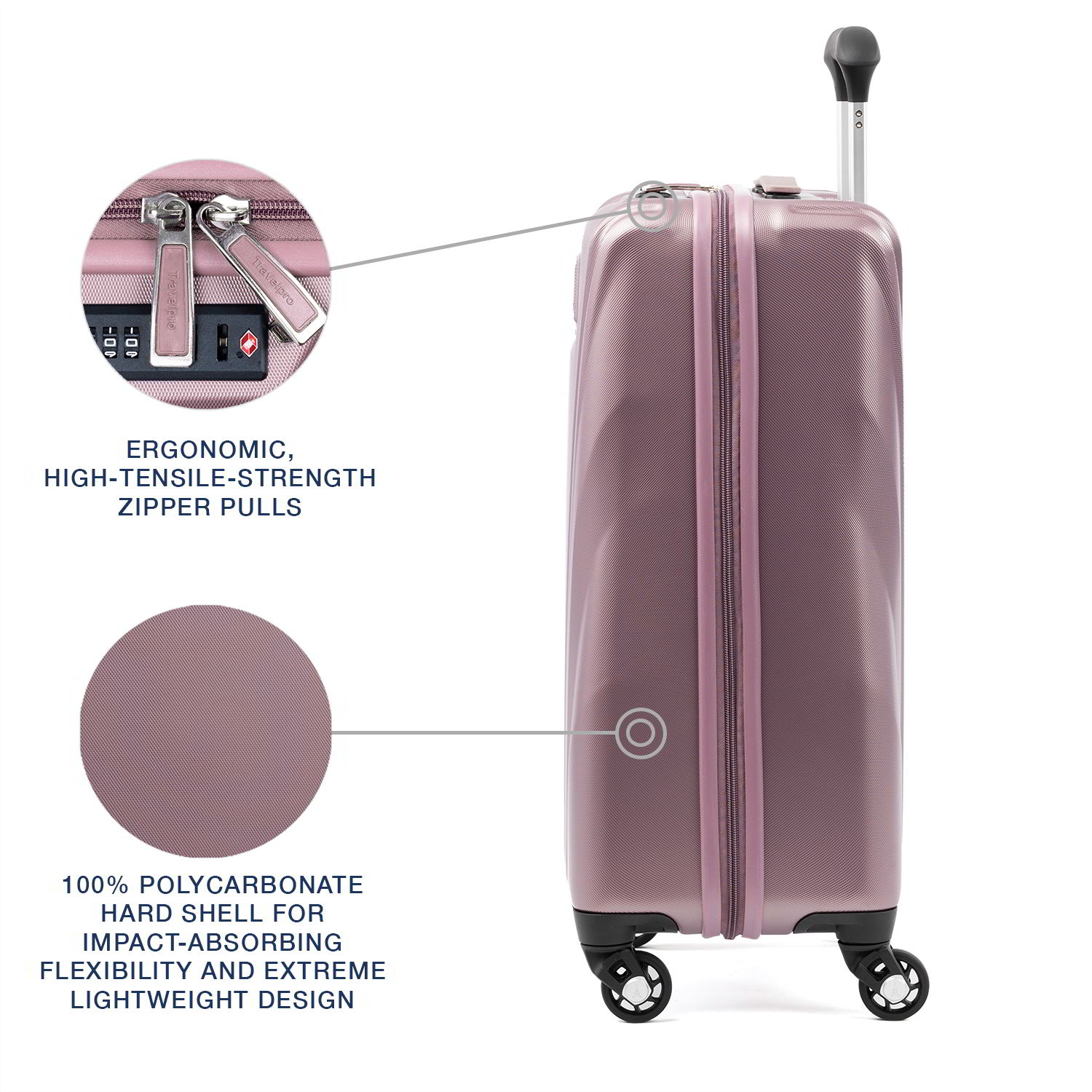 Travelpro Maxlite 5 Lightweight Carry-On Hardside Spinner Suitcase-Luggage Pros