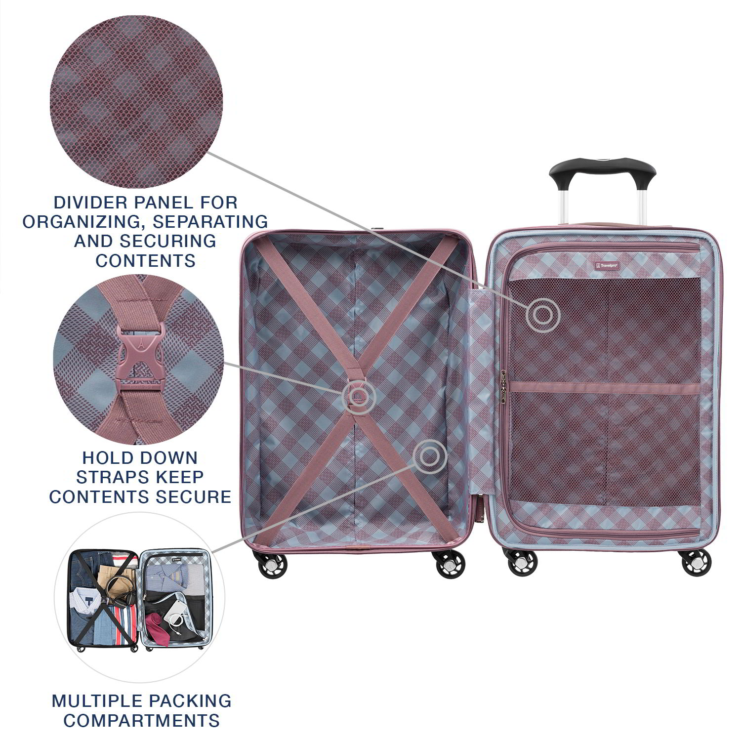 Travelpro Maxlite 5 Lightweight Carry-On Hardside Spinner Suitcase-Luggage Pros