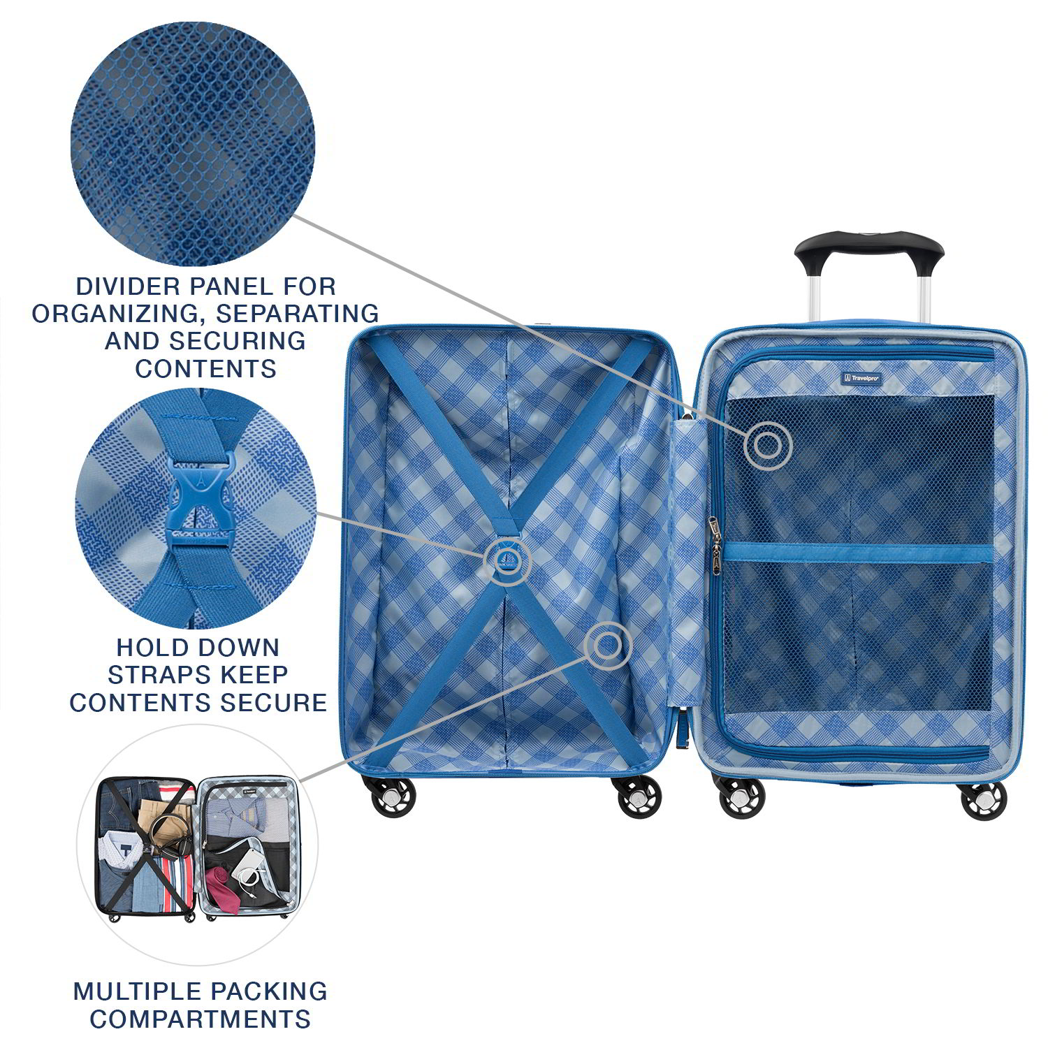 Travelpro Maxlite 5 Lightweight Carry-On Hardside Spinner Suitcase-Luggage Pros