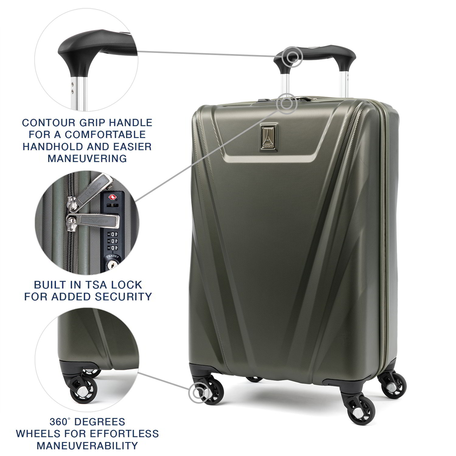 Travelpro Maxlite 5 Lightweight Carry-On Hardside Spinner Suitcase-Luggage Pros