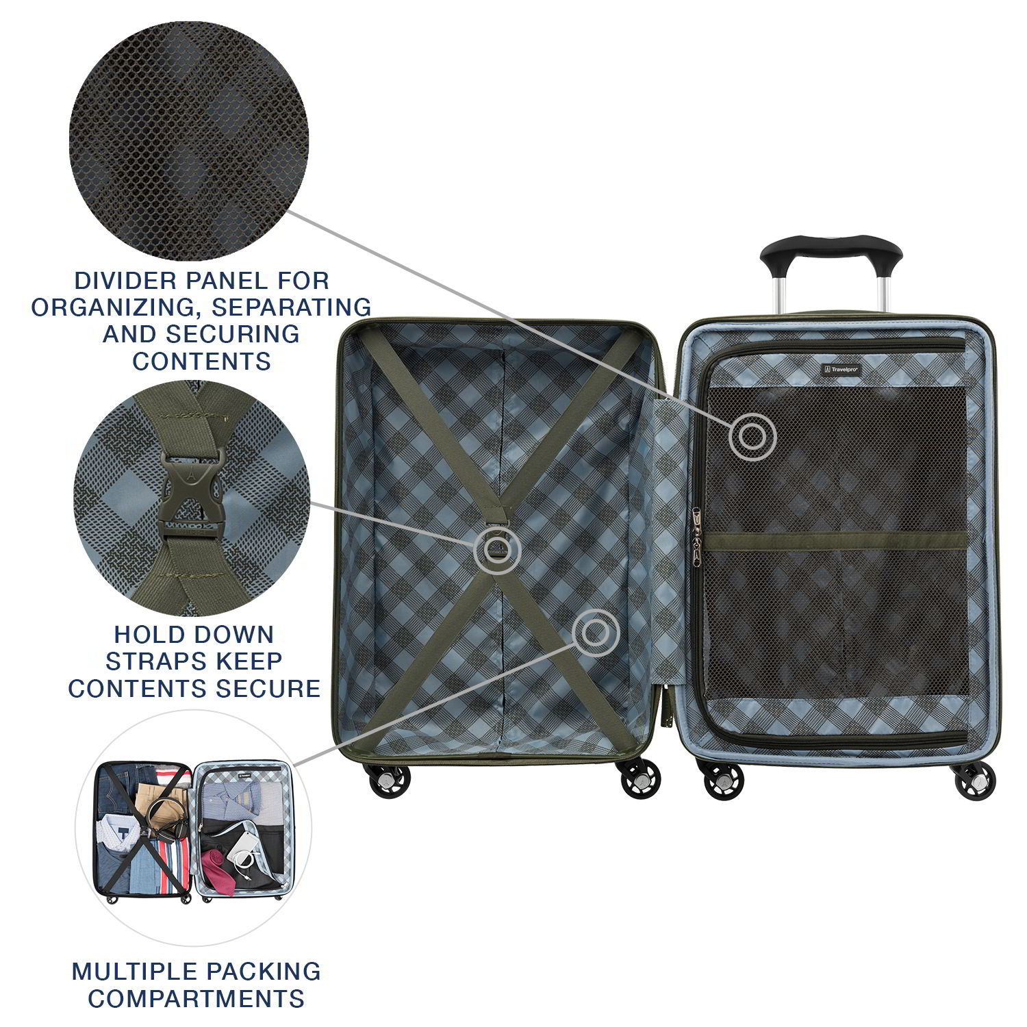 Travelpro Maxlite 5 Lightweight Carry-On Hardside Spinner Suitcase-Luggage Pros