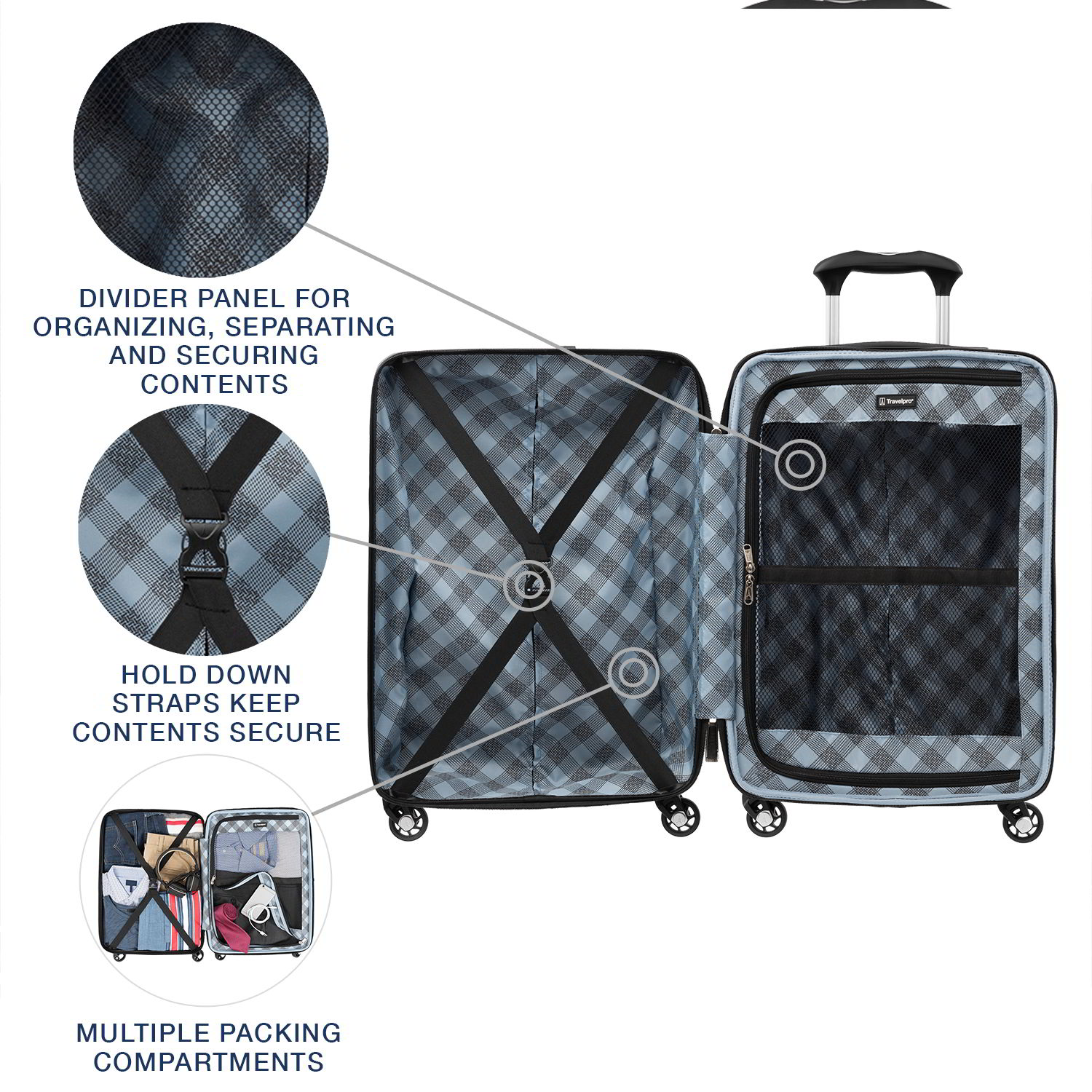 Travelpro Maxlite 5 Lightweight Carry-On Hardside Spinner Suitcase-Luggage Pros