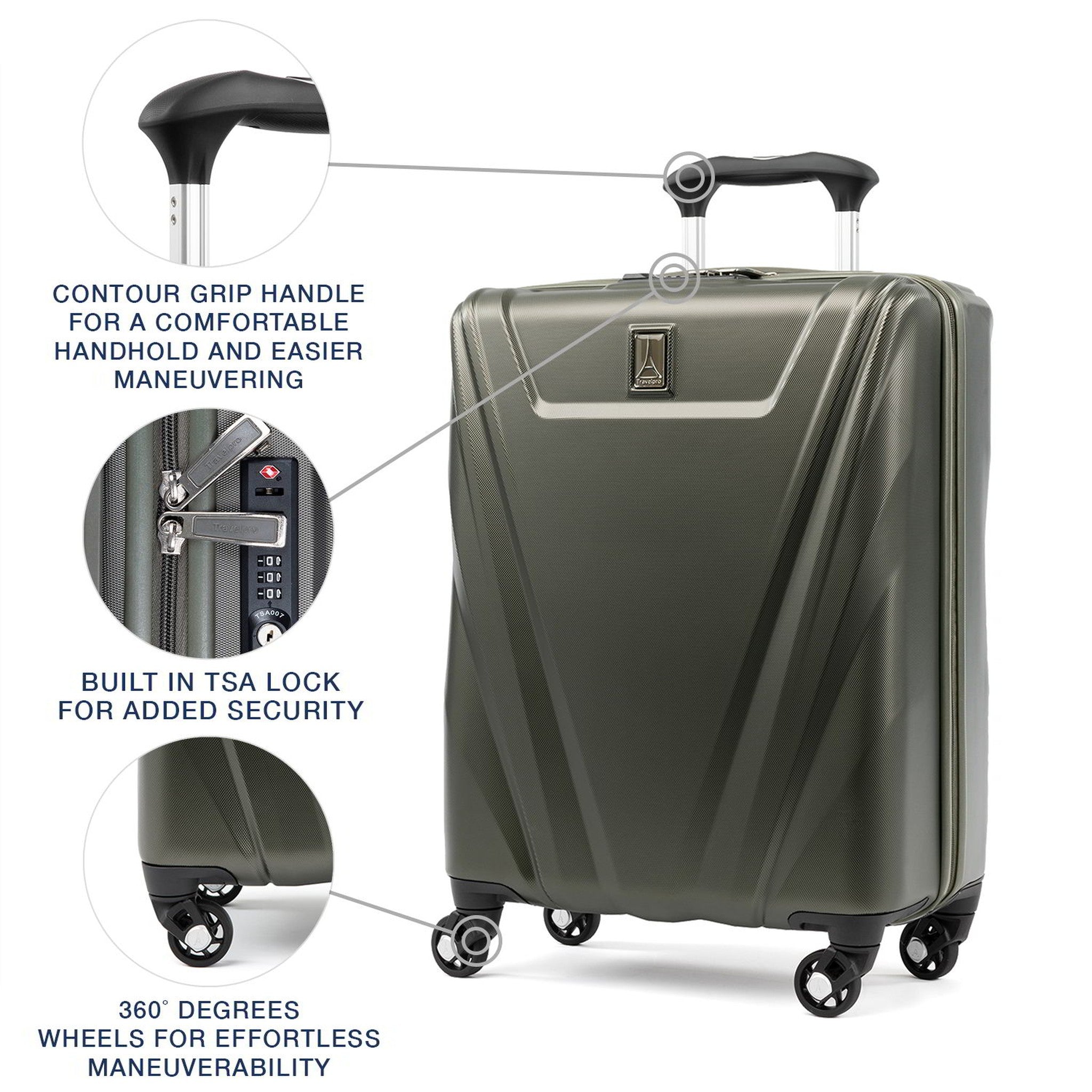 Travelpro Maxlite 5 Lightweight International Carry-On Hardside Spinner-Luggage Pros
