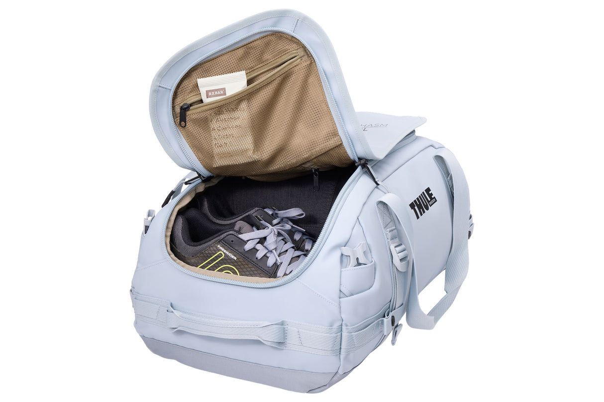 Thule Chasm 40L Durable Recycled Convertible Duffel Bag Soft Blue