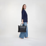 Delsey Leather Collection Zippered Tote Bag
