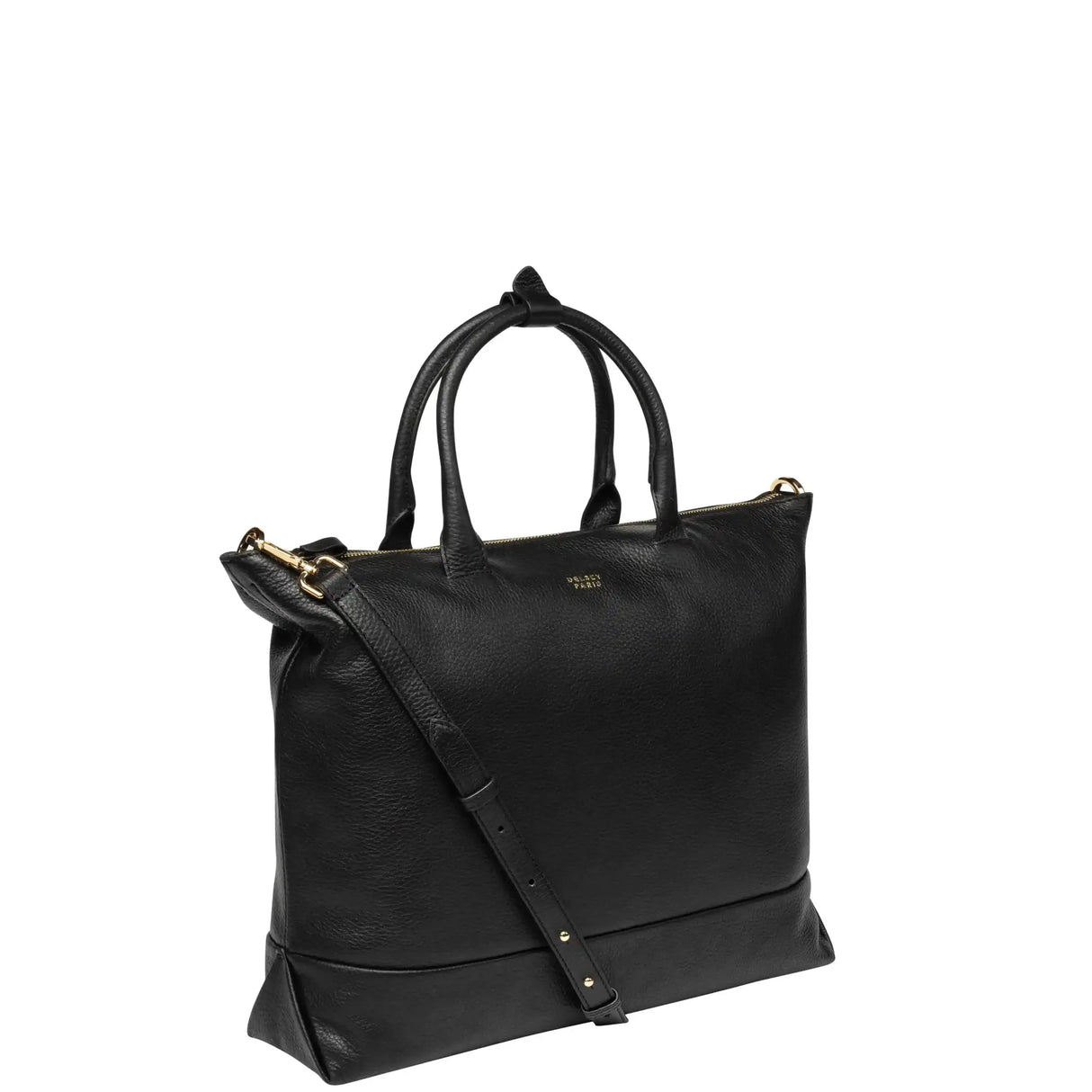 Delsey Leather Collection Zippered Tote Bag