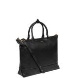 Delsey Leather Collection Zippered Tote Bag