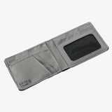 Wallet with RFID blocking feature on a white background