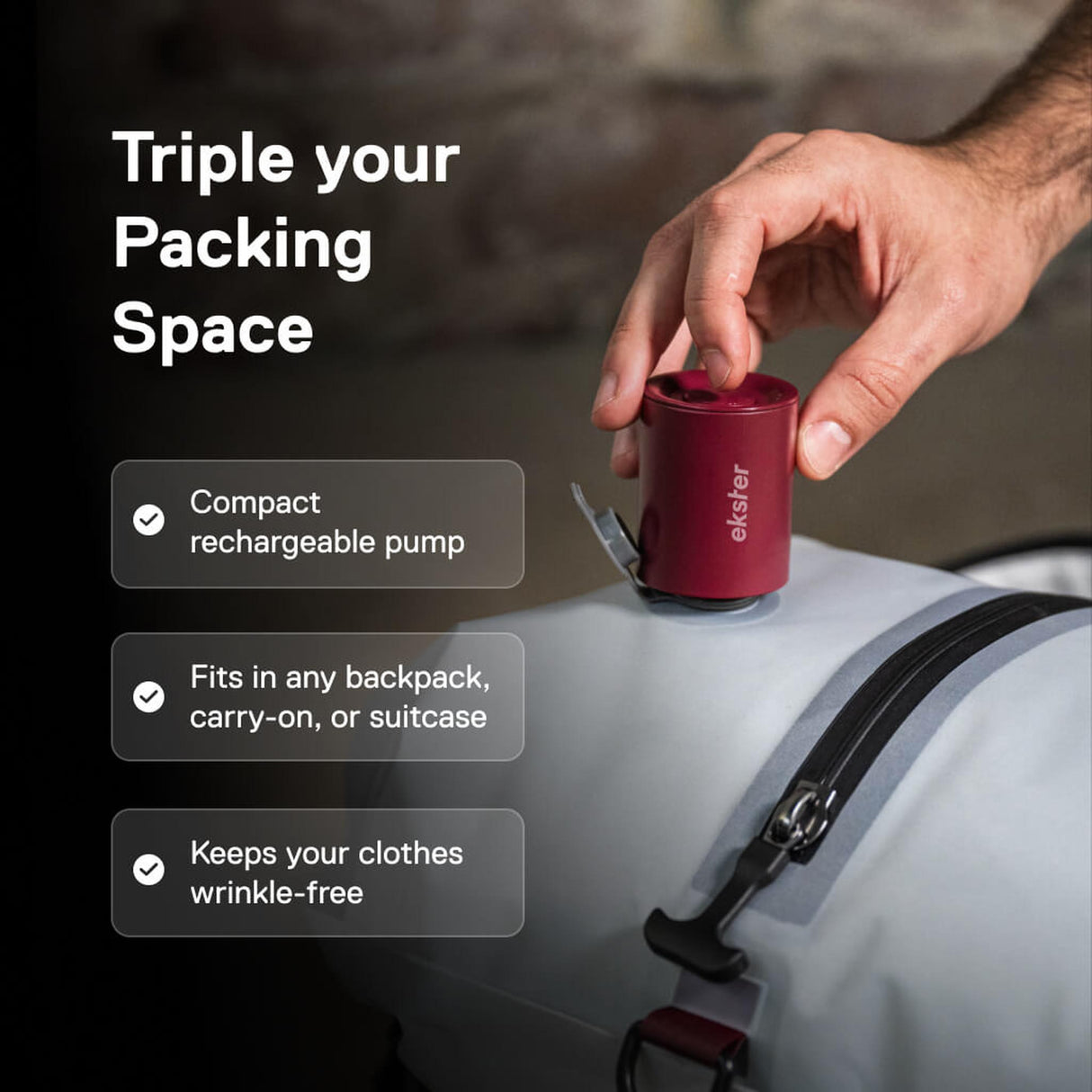 Ekster TravelPack Vacuum Kit (2 Bags & 1 Pump)