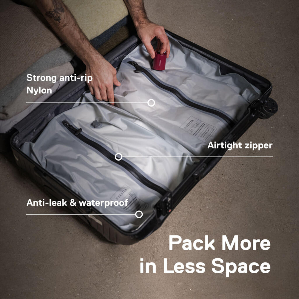Ekster TravelPack Vacuum Kit (4 Bags & 1 Pump)