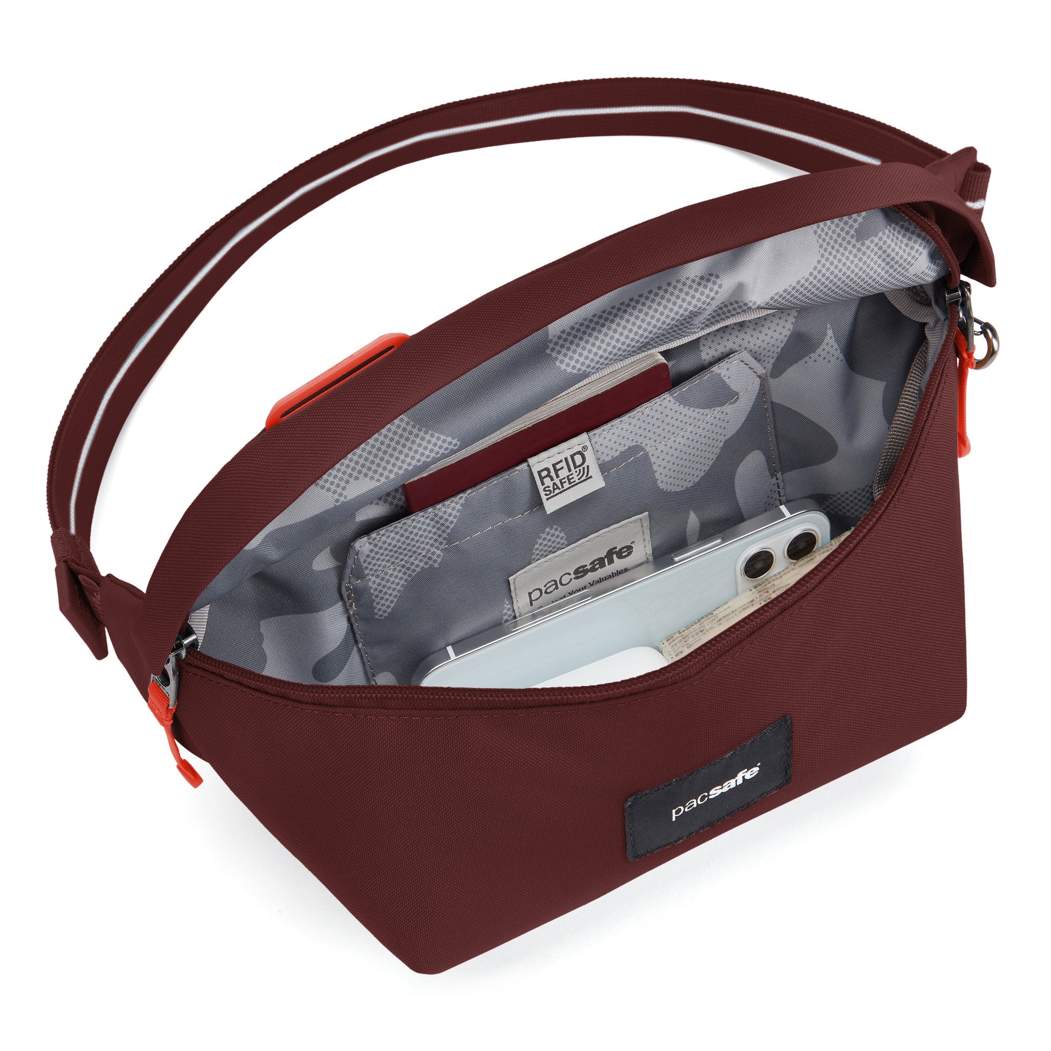 Pacsafe GO スリングパック （ガーネットレッド） Pacsafe GO Sling Pack – Luggage Pros