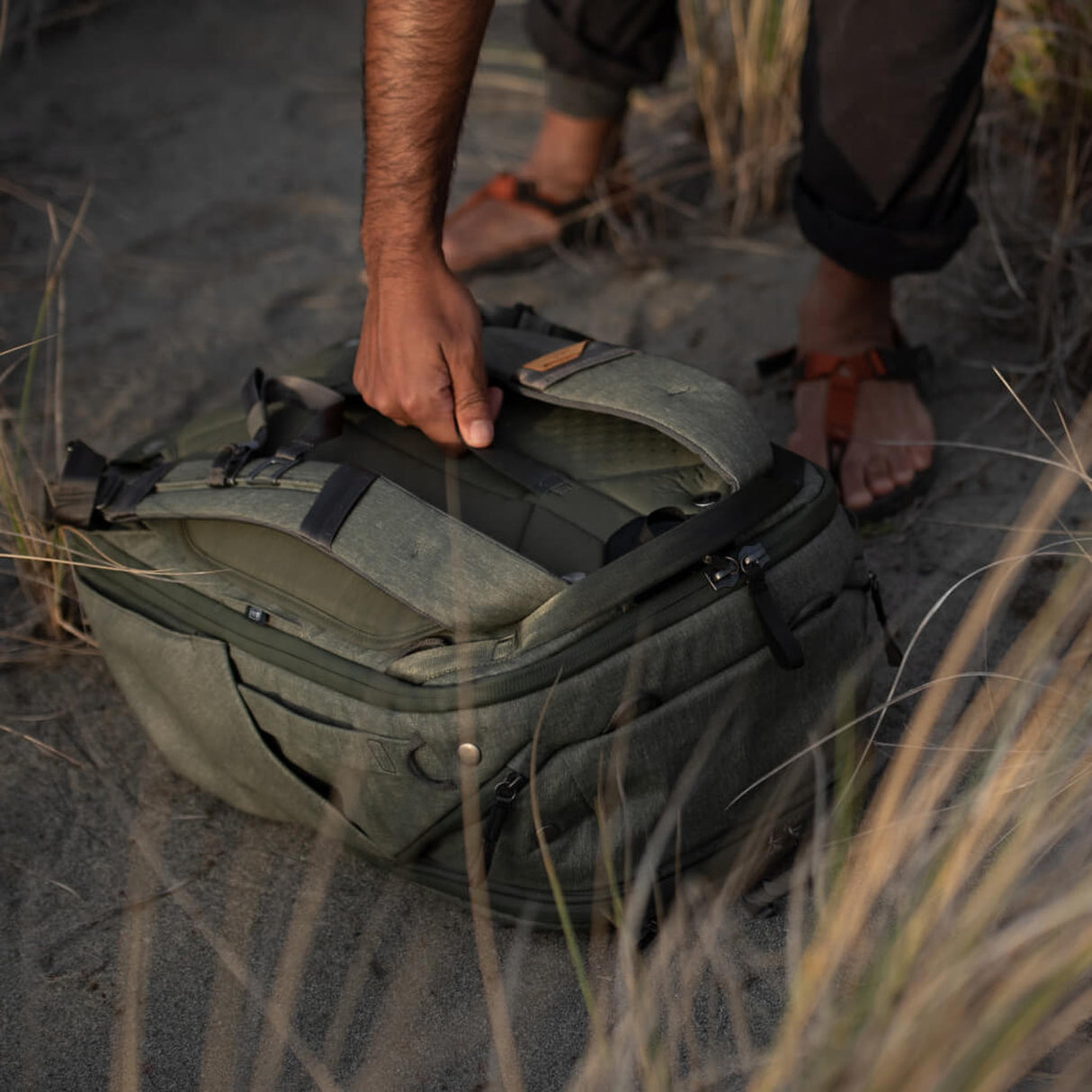 Peak Design Travel Backpack 45L Versatile Durable Carry-On Sage Green Bag