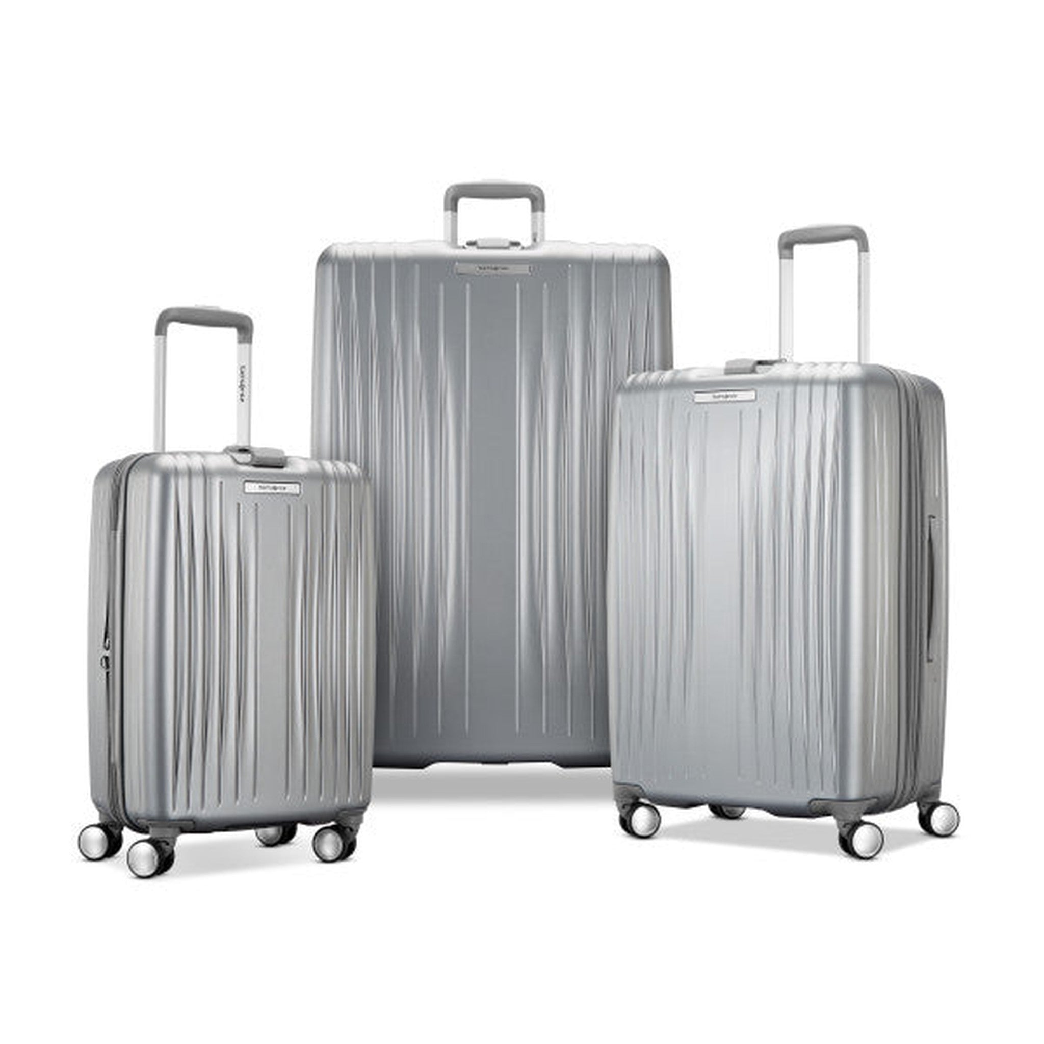 Samsonite Omni Hardside Luggage Set – 20/24/28 Spinner, Silver (Open Box)