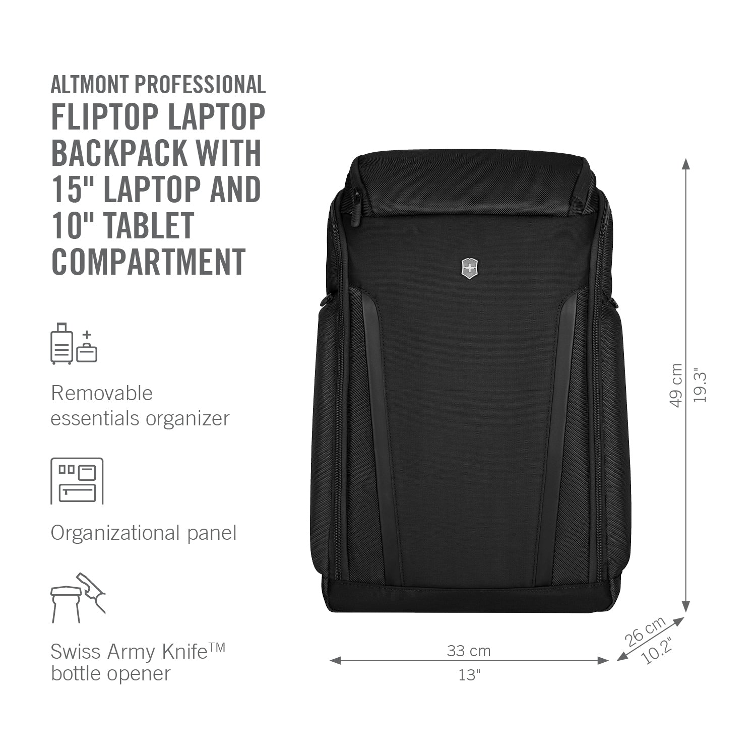 Victorinox Altmont Professional Fliptop Laptop Backpack (Black) Victorinox Altmont Professional Fliptop Laptop Backpack (Black)