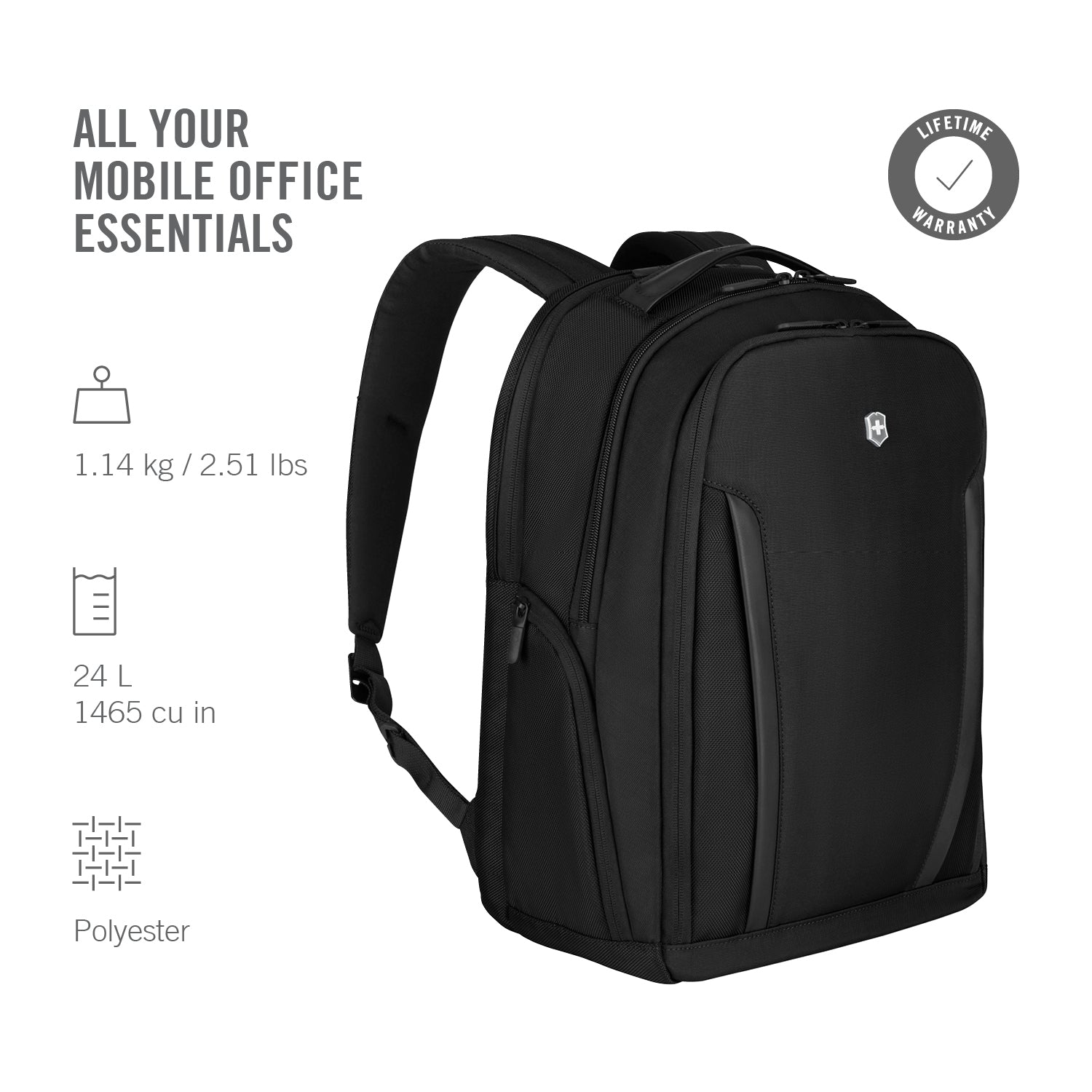 altmont professional city laptop backpack Victorinox 14 polyester black adjustable shoulder straps for maximum comfort Altmont Professional Victorinox Chile Mochilas