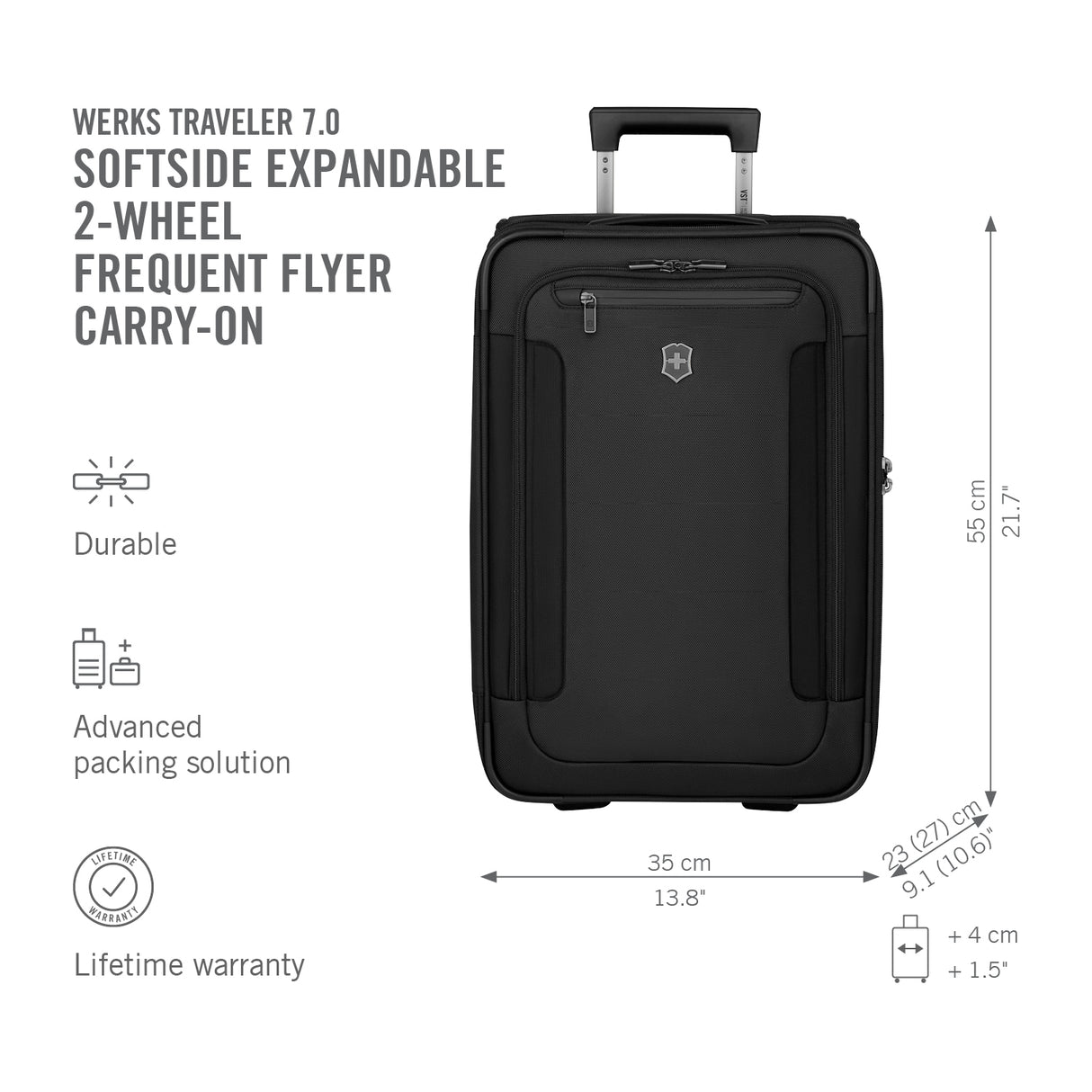 Victorinox Werks Traveler 7.0 Expandable 2-Wheel Frequent Flyer Carry-On Spinner