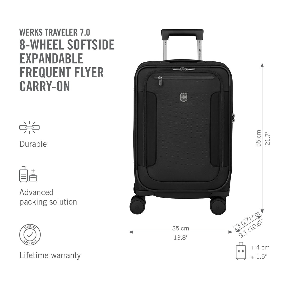 Victorinox Werks Traveler 7.0 Expandable Frequent Flyer Carry-On Spinner