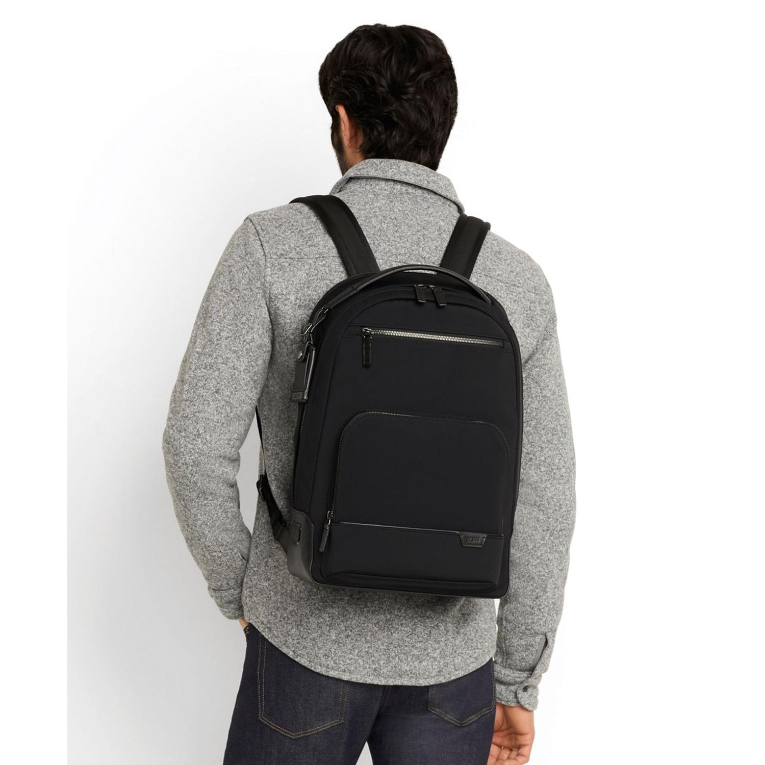 man tumi backpack front TUMI Harrison Warren Leather Backpack – Luggage Pros