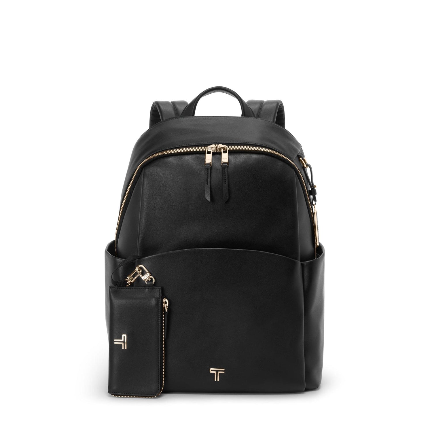 best tumi leather backpack TUMI Voyageur Leather Raina Large Backpack Black/Light Gold