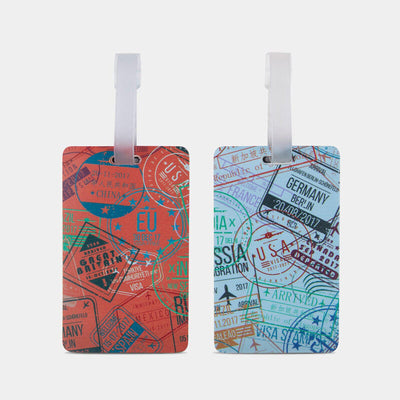 Travelon Set Of 2 Luggage Tags, Passport Stamps
