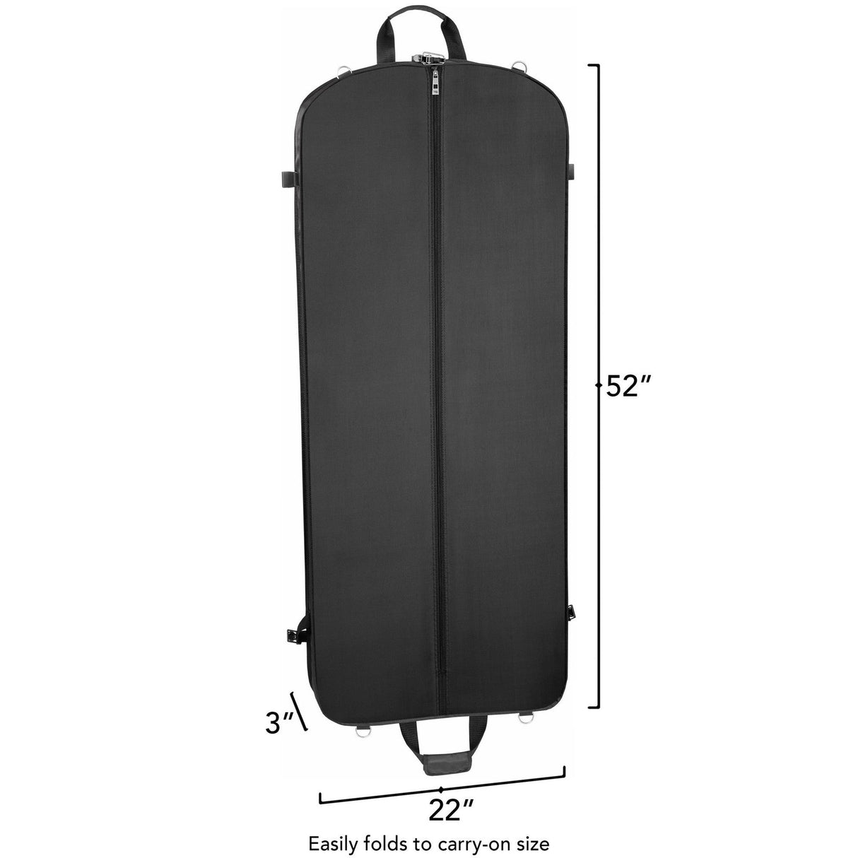 Wally Bags 52-inch Premium Travel Garment Bag with Shoulder Strap, Two Large Pockets and Printed Lining