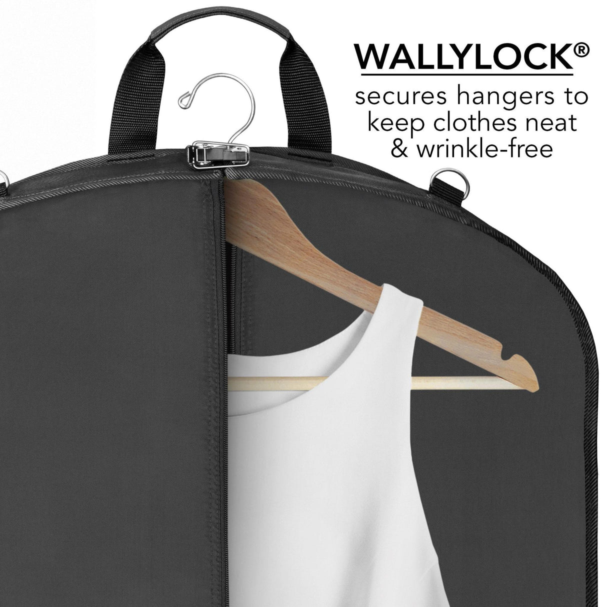 Wally Bags 52-inch Premium Travel Garment Bag with Shoulder Strap, Two Large Pockets and Printed Lining