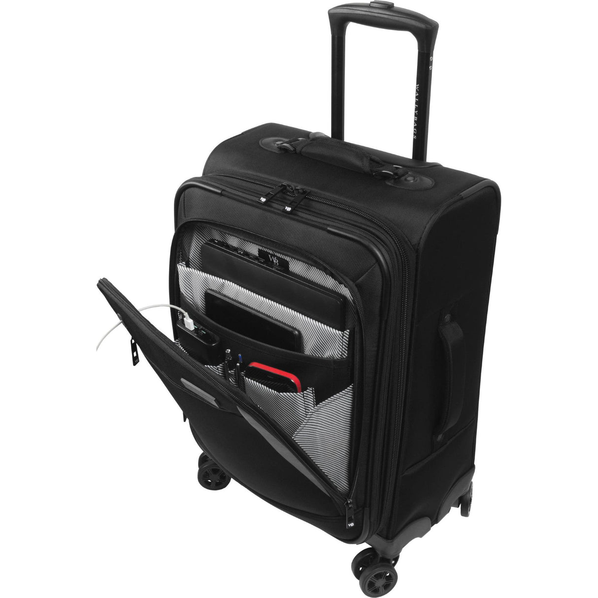 Wally Bags Solutions 20-inch Expandable Carry-On Spinner with Padded Electronics Pockets