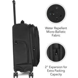 Wally Bags Solutions 20-inch Expandable Carry-On Spinner with Padded Electronics Pockets