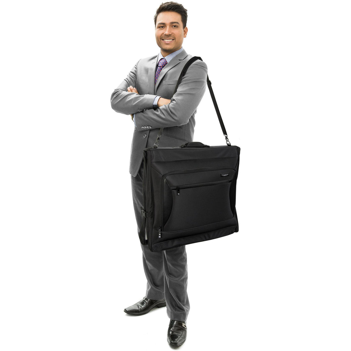 Wally Bags Solutions 45-inch Premium Garment Bag with Shoulder Strap and Multiple Pockets